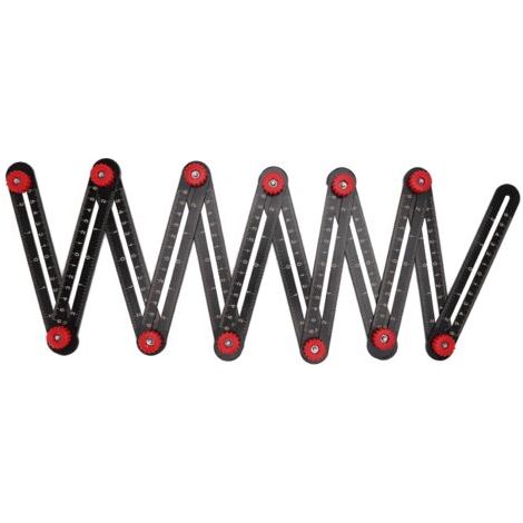 Règle de mesure multi-angle en alliage d'aluminium, localisateur d'ouverture universel, outil de mesure pour menuiserie, brique, carrelage, bois, verre, pierre, ingénierie architecturale, 12 plis (1/5)