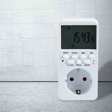 Prise Programmable - Écran Numérique - 7 Boutons Fonctionnels - Pour Cuiseur À Riz Radiateur Distributeur D Eau - 1 Pièce (1/4)