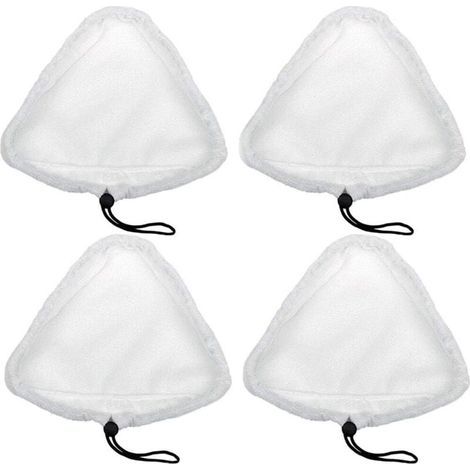 Un ensemble de 4 chiffons de nettoyage triangulaires en microfibre, chiffons pour balai vapeur, chiffons universels pour balai vapeur, adaptés au nettoyage à la vapeur des sols composites et carrelés (1/4)