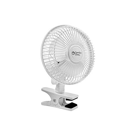 Ventilateur de bureau à pince USB en plastique blanc, double vitesse 5 pouces, alimentation directe USB, clip de table réversible (1/5)
