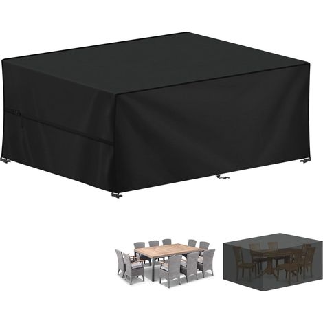 Housse Salon de Jardin Exterieur, Housses Table de Jardin 420D Tissu Oxford Bâche Table Jardin, Housse Protection Table Jardin, Imperméable Housses pour Table de Jardin, 220x140x74cm (1/5)