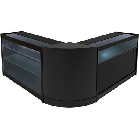Comptoir de Ventes Verouillables MDF Noir LED Ensemble Triton K1200 B1200 CM60 (1/5)