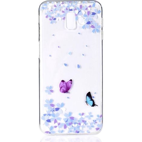 Coque arrière souple pour Samsung Galaxy J6 Plus - Motif papillons - Transparente - Étui de protection (1/5)