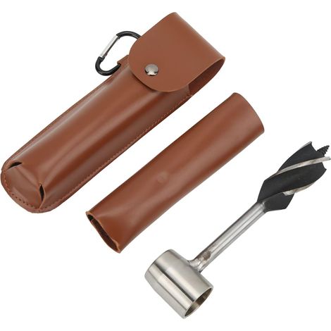 Llave de barrena manual de acero aleado con funda de cuero, taladro manual fácil de usar para corcho, proyectos de madera ecológica, tornillos autorroscantes, herramienta profesional (1/5)