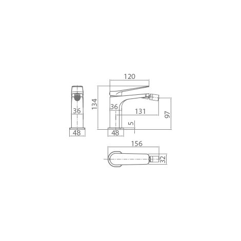 IMEX BDN047-2BGM NÁPOLES Monomando Bidé Black Gun Metal - ref: BDN047-2BGM