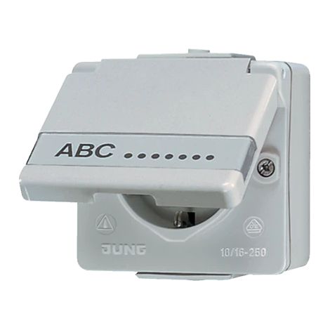 Jung Toma de corriente SCHUKO®, 16 A 250 V , con campo de rotulación, IP 44, WG 600 620 NAW