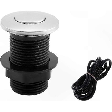 Bouton poussoir pour lavabo avec tuyau d'air, pièce de remplacement universelle, commande pneumatique, robinetterie moderne, finition chromée, installation facile, compatible éviers et vasques, mécani (1/5)