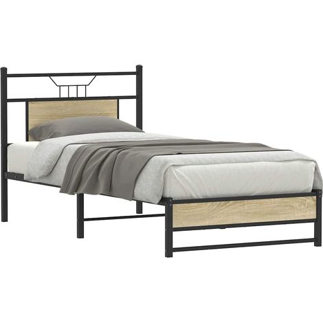 Maison Exclusive - Bettgestell ohne Matratze Sonoma-Eiche 75x190 (1/5)
