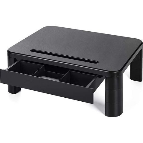 Adjustable monitor stand with 3 height settings – Platform 37x27 cm – Max weight 20 kg – ABS material – Integrated desktop storage (1/5)