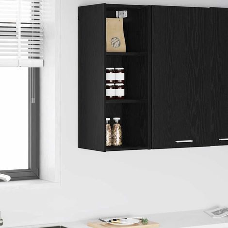 Hängeschrank Schwarz Eichen-Optik 30 x 29,5 x 80 cm