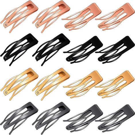 16 Pinces Cheveux Caoutchoutes Double Poigne Barrette Cheveux En Mtal Pour La Fabrication De Cheveux, Fournitures De Salon (1/5)