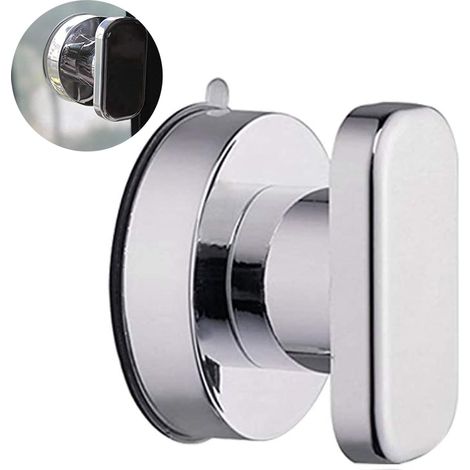 Poignée À Ventouse - Charge Maximale 5 Kg - Pour Salle De Bain Douche Porte Coulissante - Surface Vernie Carrelage Céramique Verre Marbre - 64 X 64 X 50 Mm - 1 Pièce (1/5)