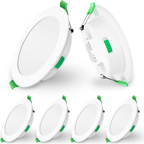 Spot LED Encastrable Extra Plat, 4W 310LM Dimmable IP44 Spot Etanche Salle de bain, Blanc Chaud 3000K Blanc Neutre 4000K Blanc Froid 6500K, Trou Φ55-68mm, AC220-240V, Lot de 6