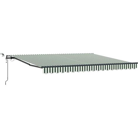 Maison Exclusive - Tessuto per Tenda Verde e Bianco 400 × 300 cm Poliestere