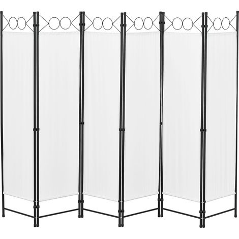 Paravent de confidentialité à 6 panneaux 171 x 240 cm blanc