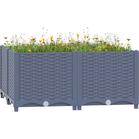 Jardinière,Lit surélevé,Pot de Fleurs 80x80x38 cm Polypropylène VSGS263619 (1/5)