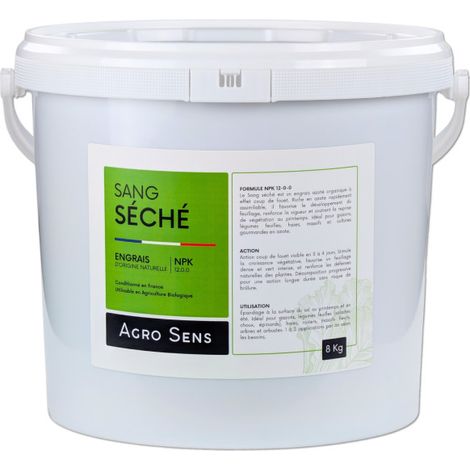 Sang séché - Engrais azoté, coup de fouet - Seau 8 kg