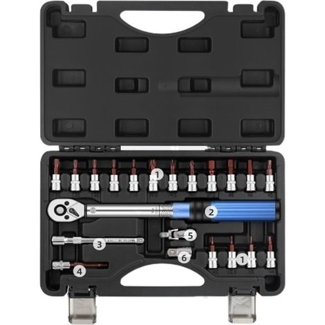 Kit de reparación de automóviles para el hogar de 21 piezas, llave de carraca ajustable, herramienta manual de accionamiento cuadrado de 1/4". (1/4)