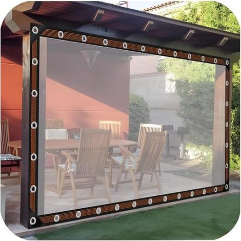 Transparent Waterproof Tarpaulin with Eyelets Transparent Tarpaulin for Outdoor, Transparent Tarpaulin for Cage, Waterproof and Waterproof, for Outdoor, Patio, Chicken Coop, Balcony (2m3m) (1/5)
