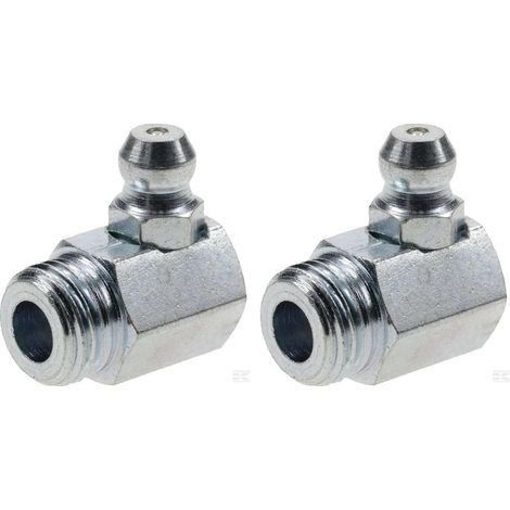 2x graisseur M10x1 angle 90° embout graissage pompe à graisse manuelle hydraulique tracteur engin agricole tractopelle