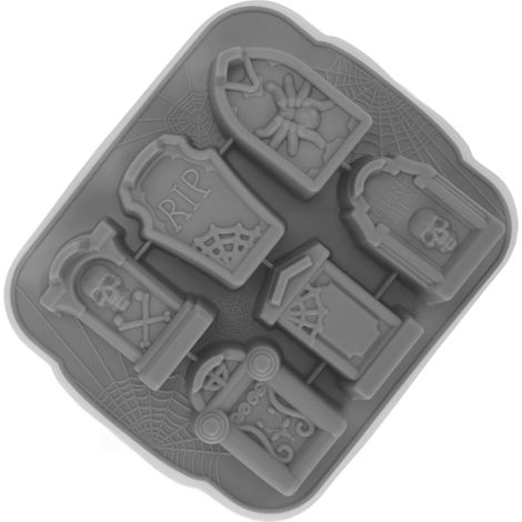 Moule à glaçons en silicone pour gâteaux, bonbons et chocolat - Fournitures de fête pour Halloween - Gris