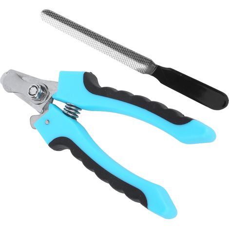 Ensemble de coupe-ongles pour animaux de compagnie, coupe-ongles en acier inoxydable pour chien avec protection anti-coupe excessive (petit modèle bleu lac) (1/5)
