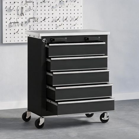 Servante d'atelier en acier Edelstahl 65,5 x 34,5 x 76 cm (1/5)