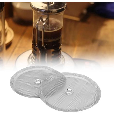 Filterteile für French-Press-Kaffeemaschinen  2 Stück  100-Mesh-Edelstahlfilterplatte  10,1 cm Durchmesser  Rückstandsfrei (1/5)