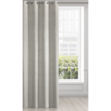 Rideau en Velours avec Motif géométrique et œillets - 1 pièce - Rideau pour Porte de Balcon à Motifs, Aspect Velours - Uni Moelleux (1/5)