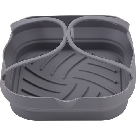 Tapis de gril pour friteuse à air en silicone, 20cm avec poignée, moule de cuisson carré, pliable, ustensile de cuisine écologique (1/5)