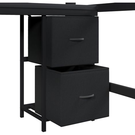 Lit Mezzanine Métal Gaming 140x200cm avec Bureau, Bibliothèque, Armoire, Prises USB et Éclairage LED, Noir (1/5)