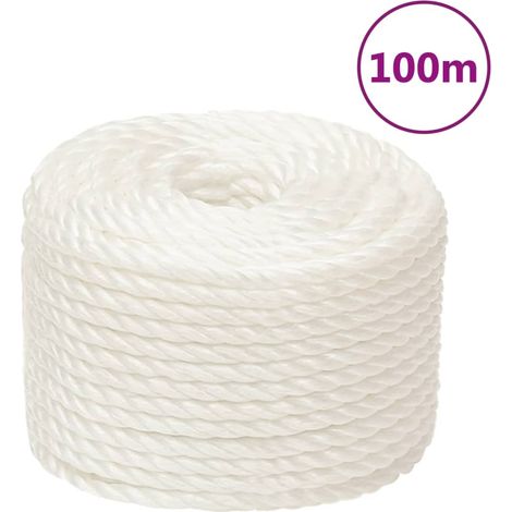 vidaXL Corde de travail Blanc 16 mm 100 m polypropylène