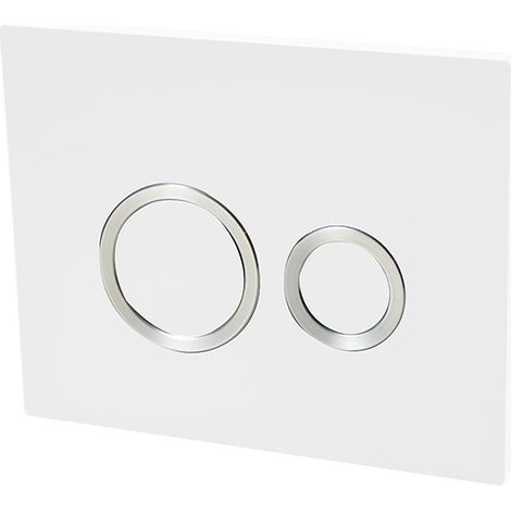 Plaque de commande HOOPS blanc - Commande double chasse - Wirquin PRO 55721304 (1/2)
