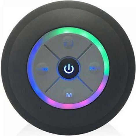 Enceinte Bluetooth étanche pour la douche, haut-parleur mains libres portable, boutons de commande et ventouse dédiée pour la douche (noir) (1/5)