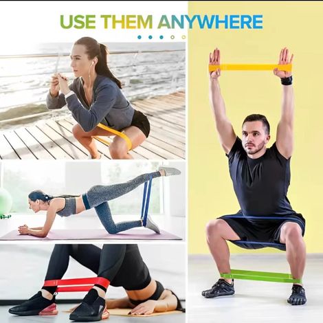 Set mit 5 Widerstandsbändern für Heimfitnessstudio, Yoga und Fitness, Premium-TPE, 5 Stufen (1/5)