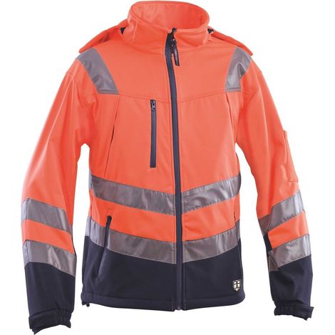 Giacca Fluo ad Alta Visibilità in SoftShell Arancio/Navy Arancio-Navy XL