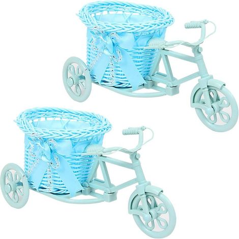 Mini Panier De Rangement Paniers De Rangement Tissés Nostalgique à La Main Vélo Rotin Vase Panier Décor Plante Stand Mini Panier pour La Maison De Mariage Décoration 2 Pack-Fei Yu (1/3)