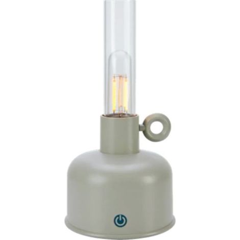 Lampe à poser 'Lampe à huile' LED, rechargeable grise, IP44, 200 lm, dimmable, blanc chaud - LPSRSRD (1/5)