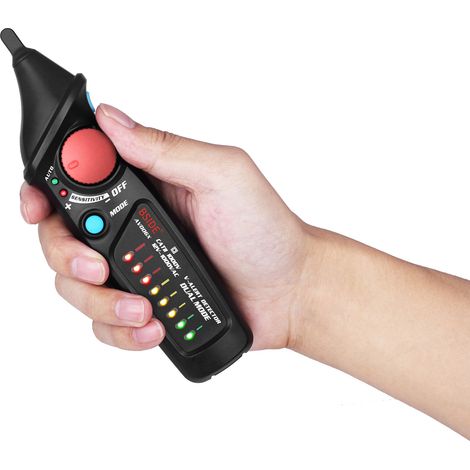 AVD06X Stylo testeur de tension électrique sans contact 12–1000 V Double mode sensibilité réglable librement Localisateur de point d'arrêt avec 8 indicateurs LED et lampe de poche (1/5)