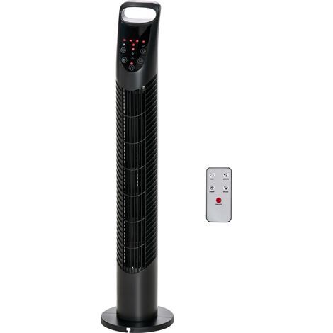 Turmventilator mit Fernbedienung (bis zu 5 m Reichweite), 70°-Oszillation, 3 Modi und 3 Geschwindigkeitsstufen, 7,5-Stunden-Timer, 40 W, schwarz, Ø 18 x 78,5 cm (1/5)