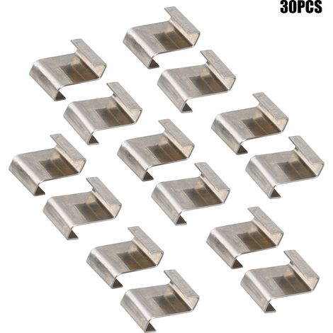 30 ou 120 clips de fixation pour vitres de serre en acier inoxydable, type W, clou de jardin en acier inoxydable 304 (1/5)