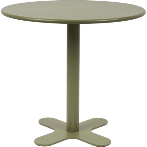 Table de jardin, Table de bistrot design 80 cm SANJAY Vert en Metal, BOITE A DESIGN