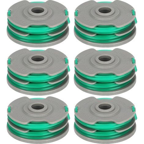 FLY021 599431790 Lot de 6 bobines de fil compatibles avec Flymo Contour 500 XT, Power Trim 500 XT, Mini Trim Auto ST/XT/Plus XT, Mini Trim Contour XT, Longueur 11 m Ø 1,5 mm (1/5)