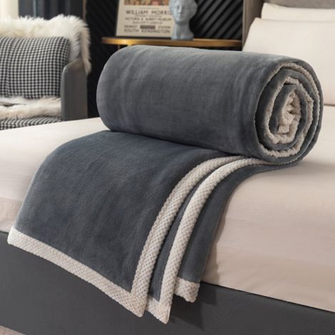 Couverture Polaire Rembourrée Double Face - Flanelle - Pour Canapé Lit Chaise - 130 x 160 cm - 1 Pièce (1/3)