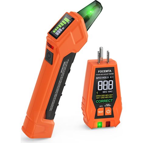 Localisateur de disjoncteur et testeur de prise GFCI avec écran LCD numérique, 90-135V, traceur de circuit électrique pour électriciens/bricoleurs – Léger (1/5)