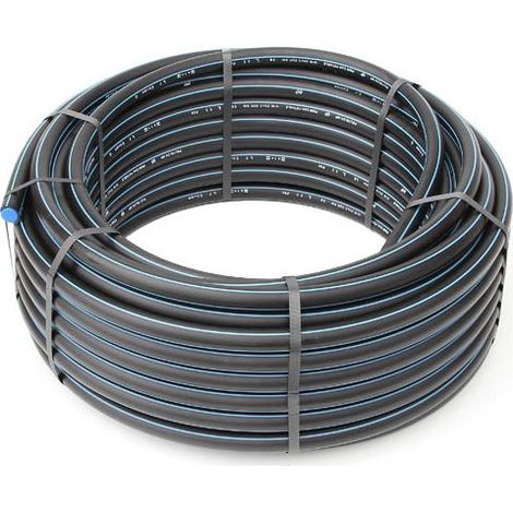 Tuyau PE haute densité bande bleue 50m – Ø25mm – Pression 16 bars – Adduction eau potable – Normes NF 114