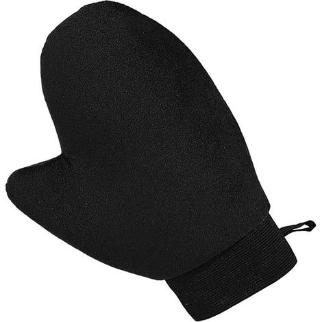 Gants - Gants de bain - Fibre de viscose - Gant d'application auto-bronzant - Réutilisable - Gants floqués - Double face - Avec poignet élastique - Convient pour le corps et le visage - 2116cm - Noir (1/5)