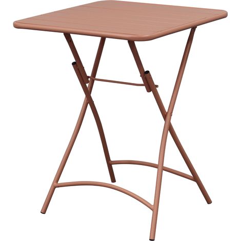 Table de jardin pliable en métal terracotta - BACA