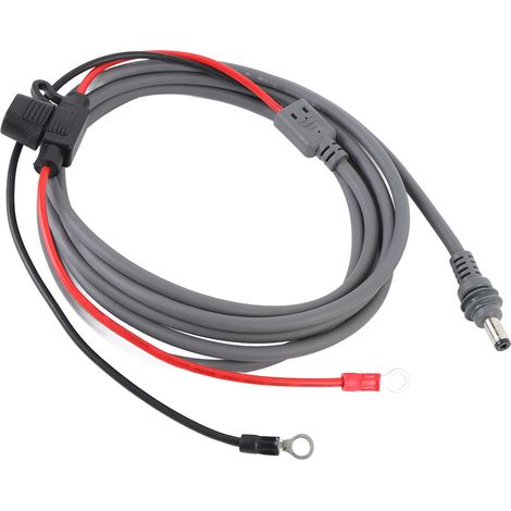 Câble d'alimentation CC pour satellite, 2 m (6,6 pi), bornier circulaire, boîte à fusibles 30 A, calibre 18 AWG. Cordon d'alimentation CC pour mini satellite. (1/5)