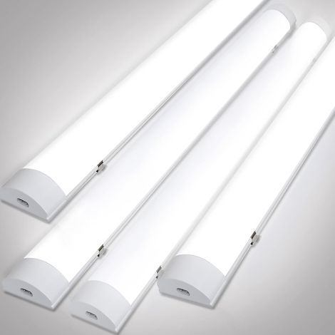 4x Néon LED 150CM, 48W Réglette 4000K Blanc Neutre, Plafonnier IP65 Imperméable, Tube Connectable pour Garage Ateliers Sous-sol Salle de Bain Bureau Parking, 4 Unités (1/5)